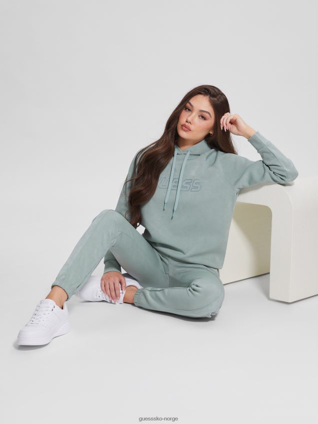 Guess helgrå euphemia hettegenser i imitert semsket skinn hel grå kvinner F0LJ809290