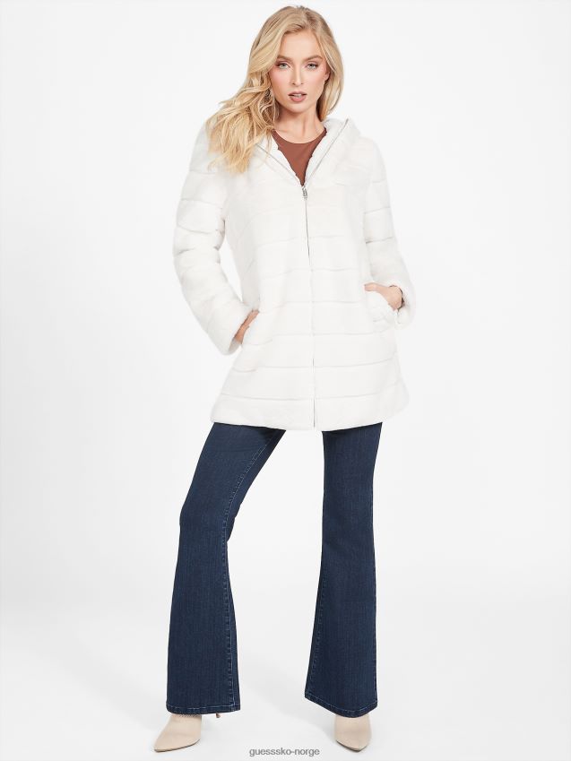 Guess lonnie hettegenser i fuskepels due hvit due hvit kvinner F0LJ806894