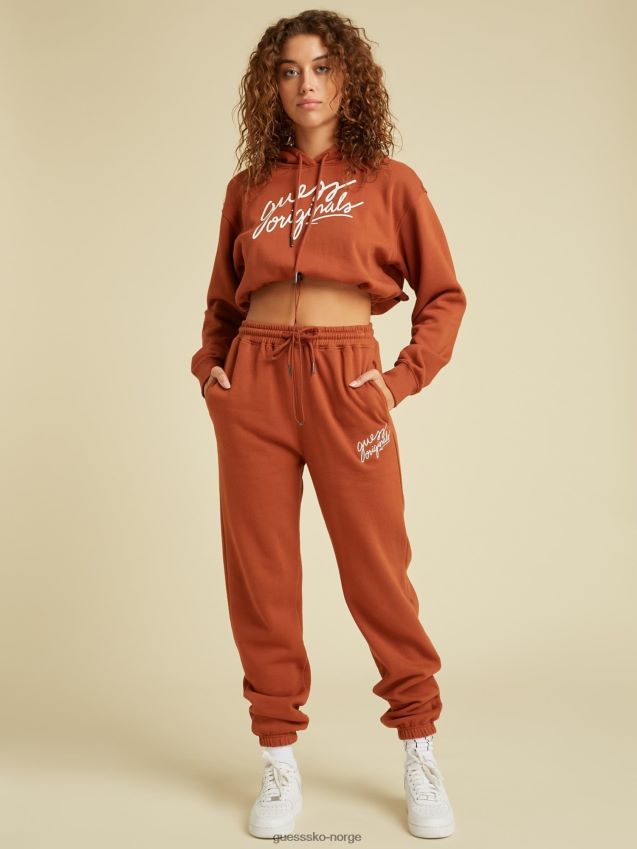 Guess rød beskåret hettegenser rød kvinner F0LJ806353