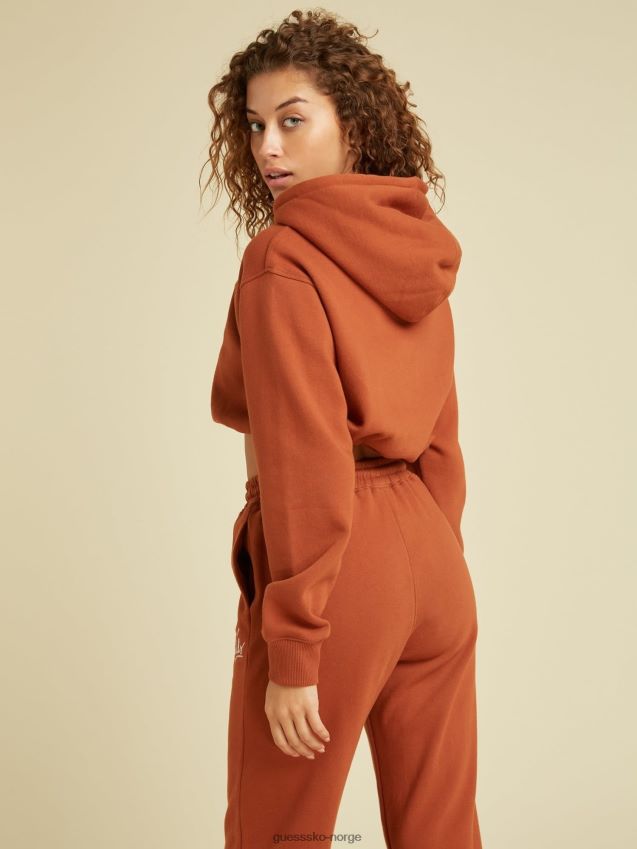 Guess rød beskåret hettegenser rød kvinner F0LJ806353