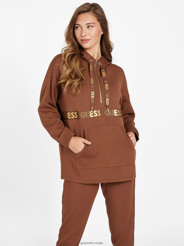 Guess trunk barker logo tape tunika hettegenser stamme kvinner F0LJ806925