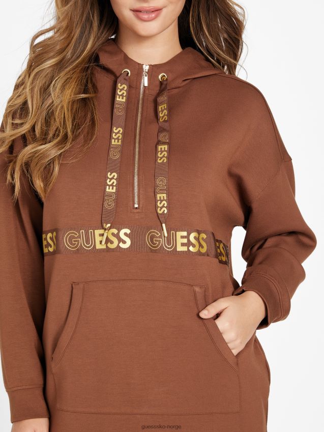 Guess trunk barker logo tape tunika hettegenser stamme kvinner F0LJ806925