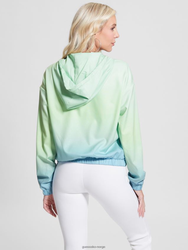 Guess 4g skyggelagt blå og grønn klematis vindjakke 4g skyggelagt blått og grønt kvinner F0LJ809718