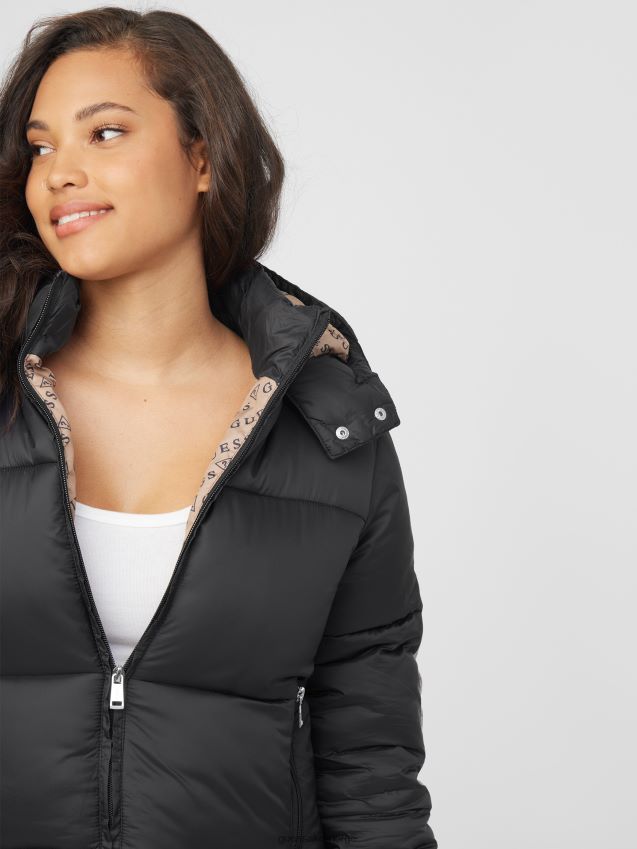 Guess bakir puffer jakke jet black multi jet black multi kvinner F0LJ806836