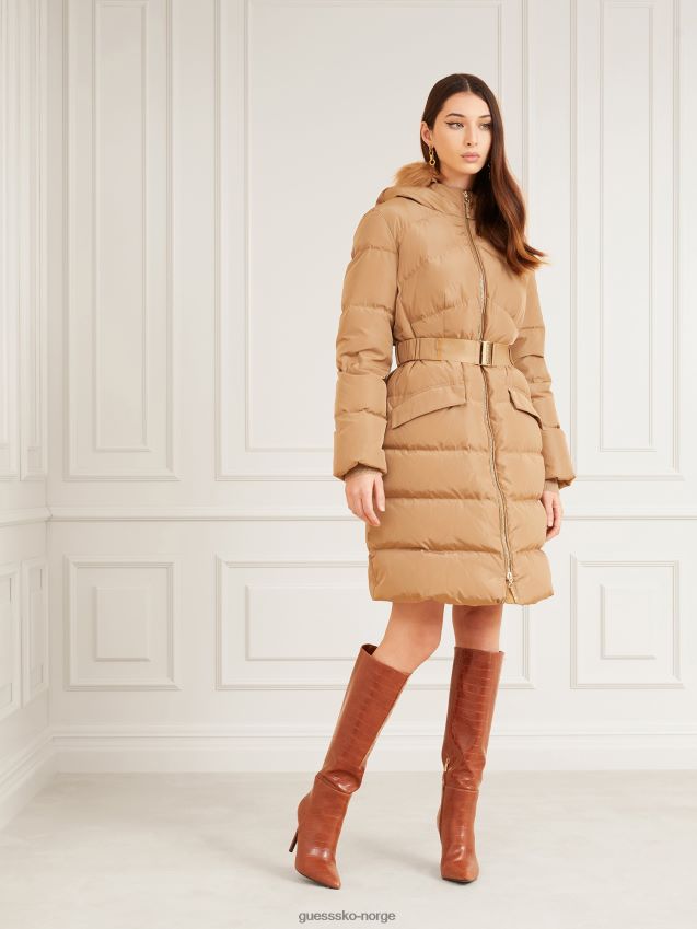 Guess beige marciano ekte sateng dunjakke beige kvinner F0LJ805878