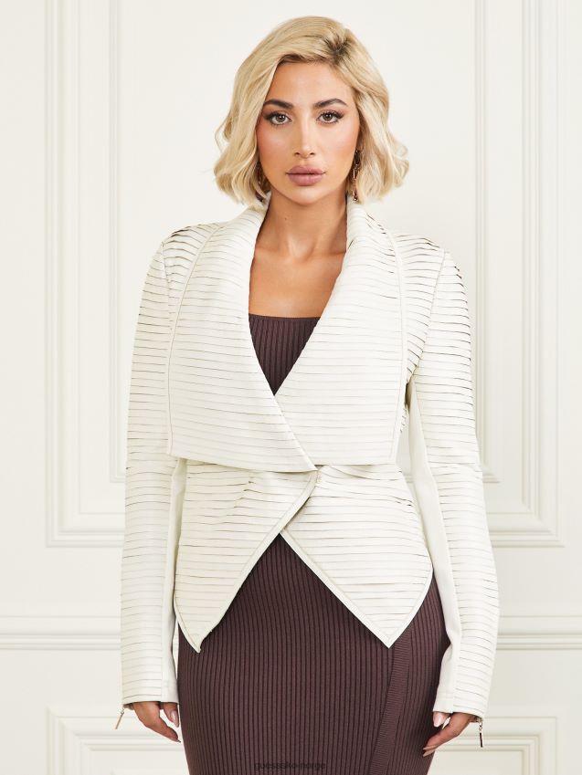 Guess blek perle shayna drapere skinnjakke blek perle kvinner F0LJ809748