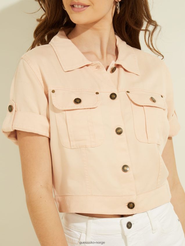 Guess denim jakke med normal passform lys rosa lyserosa kvinner F0LJ806492