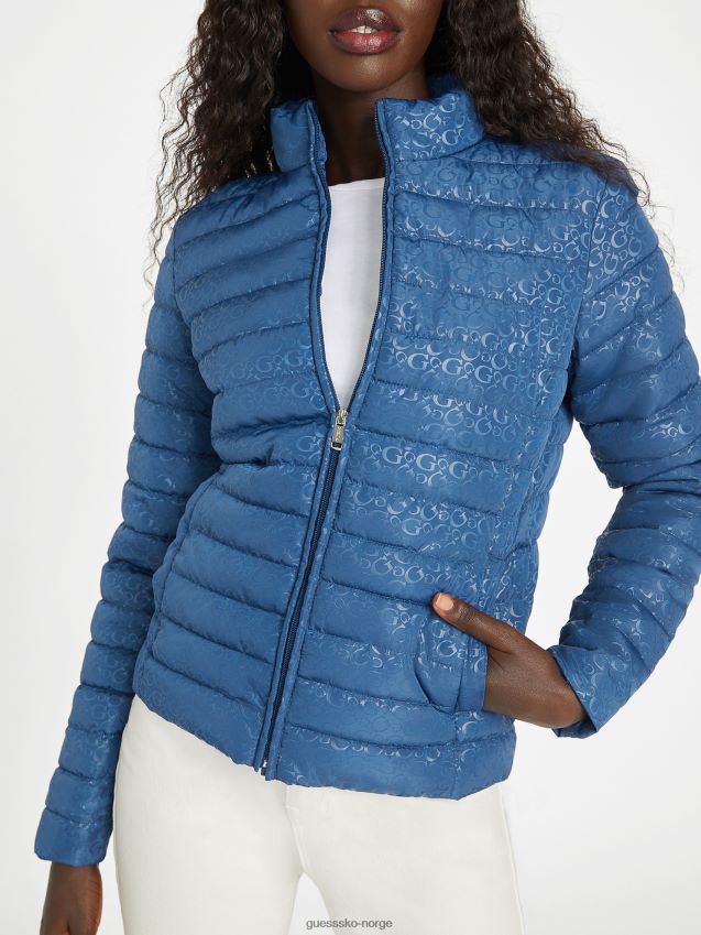 Guess eco fleur logo vattert jakke rigel blå rigel blå kvinner F0LJ807049