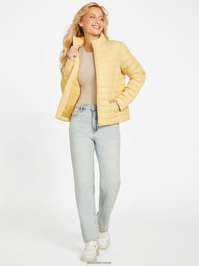 Guess eco fleur-logo vattert jakke støvete soloppgang støvete soloppgang kvinner F0LJ807385