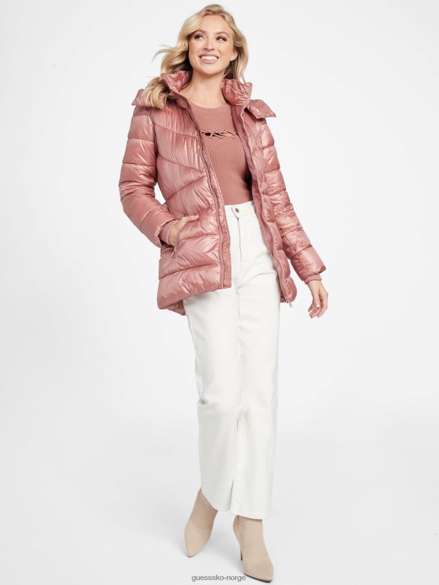 Guess eco silene pufferjakke rød glen rød glen kvinner F0LJ806851