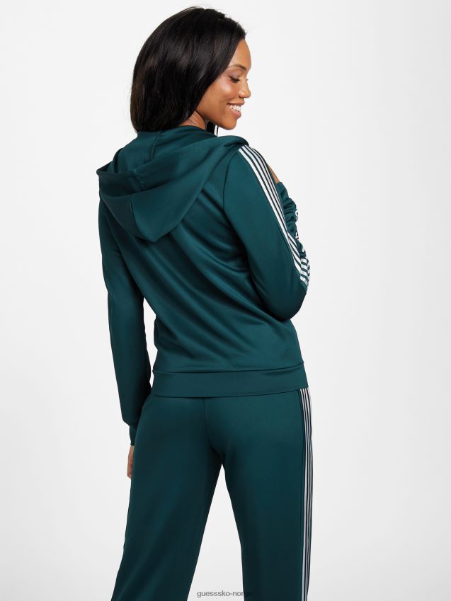 Guess eco veda tricot jakke med glidelås mørk jade mørk jade kvinner F0LJ806833