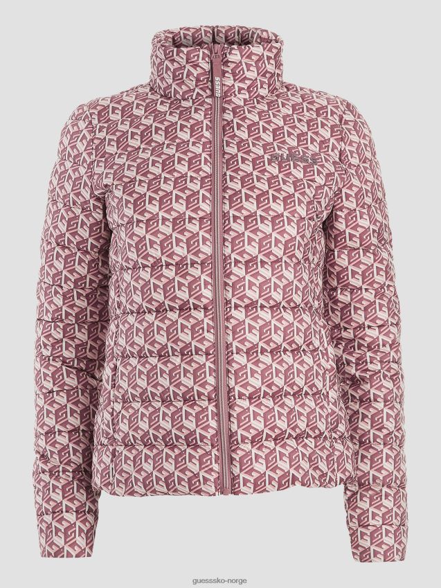Guess eireen pufferjakke g cube red combo g kube rød kombo kvinner F0LJ809823