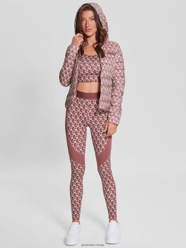 Guess eireen pufferjakke g cube red combo g kube rød kombo kvinner F0LJ809823