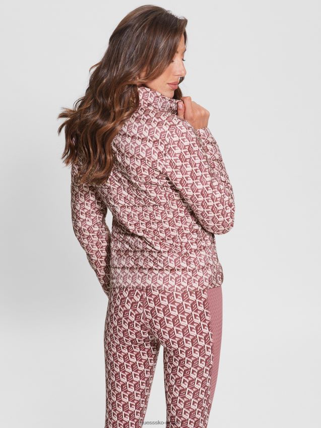 Guess eireen pufferjakke g cube red combo g kube rød kombo kvinner F0LJ809823
