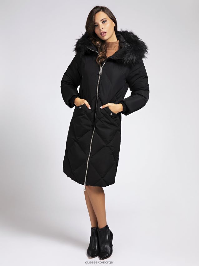 Guess falsk pelsjakke svart svart kvinner F0LJ805837