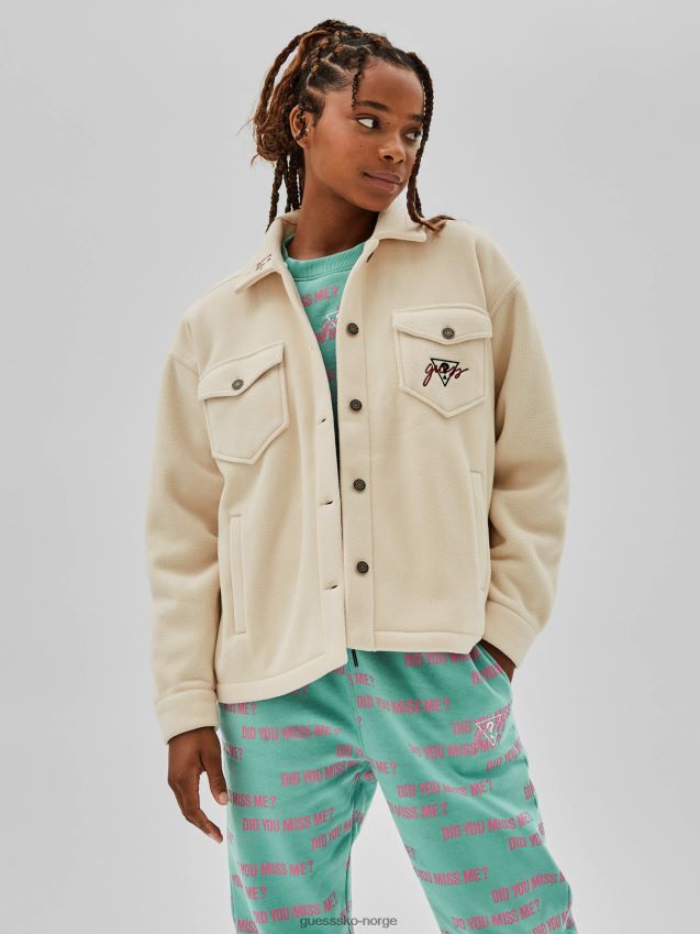 Guess fleecejakke med frontlommer beige beige kvinner F0LJ806665