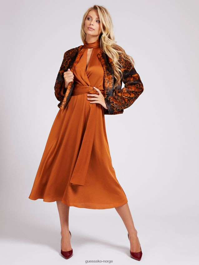 Guess flerfarget mønster marciano fuskepelsjakke flerfarget mønster kvinner F0LJ806009