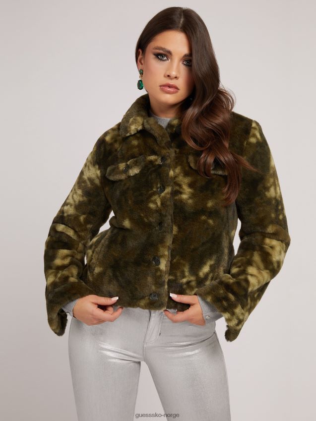 Guess grønn fuskepelsjakke grønn kvinner F0LJ803709