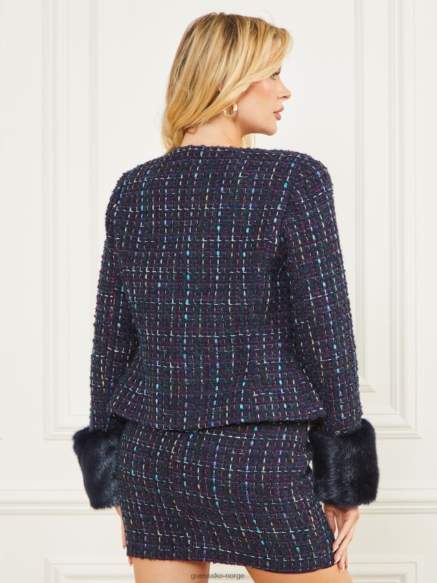 Guess hemmelig tweed jakke satellitt lilla multi satellitt lilla multi kvinner F0LJ809457