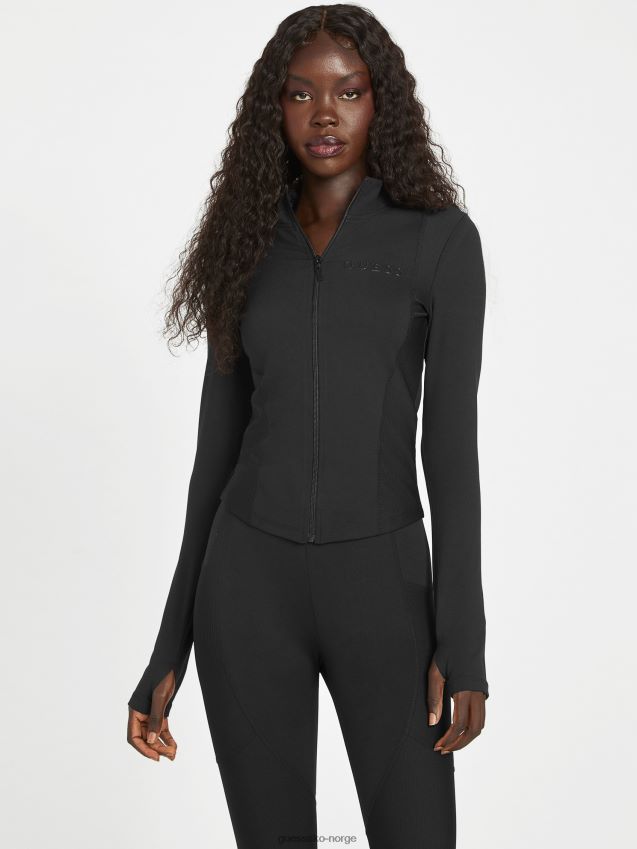 Guess ikram jakke med glidelås jet black kulsvart kvinner F0LJ806785