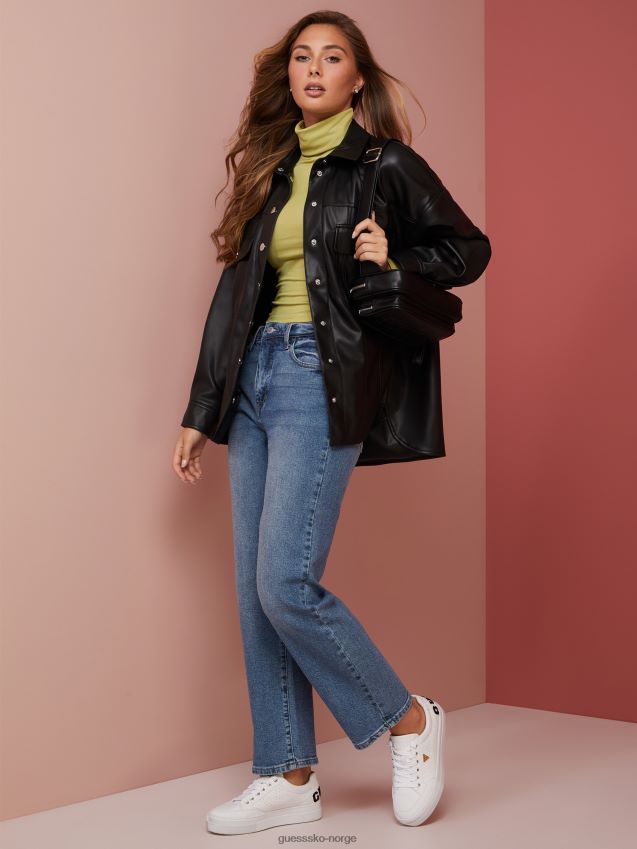 Guess java imitert skinn jakke jet black kulsvart kvinner F0LJ806936