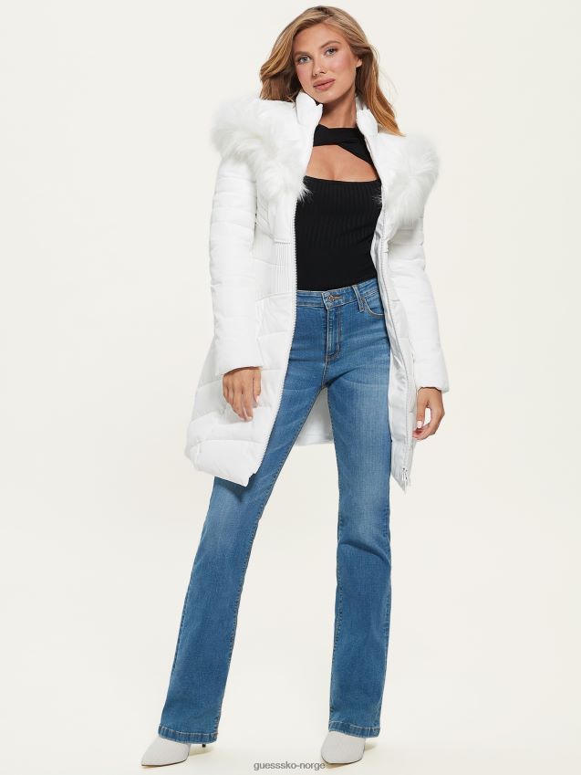 Guess øko oxana vattert jakke ren hvit Ren hvit kvinner F0LJ809175
