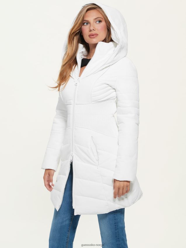 Guess øko oxana vattert jakke ren hvit Ren hvit kvinner F0LJ809175