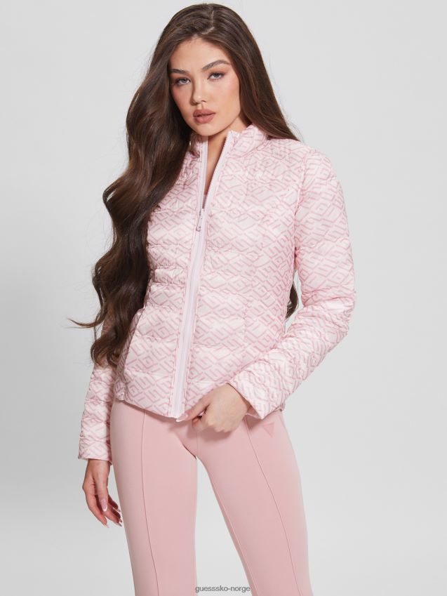 Guess lav nøkkel rosa øko janis vendbar jakke lav nøkkel rosa kvinner F0LJ809593