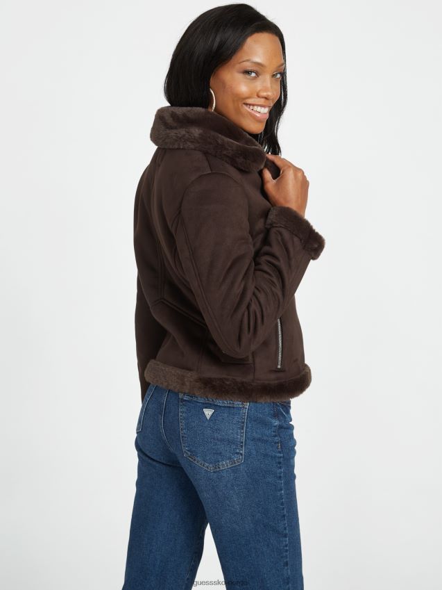 Guess lavin shearling jakke cup of joe kopp joe kvinner F0LJ806791