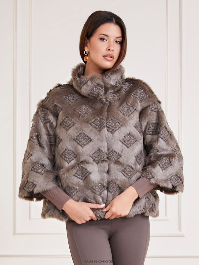 Guess marciano fuskepelsjakke brun brun kvinner F0LJ803449