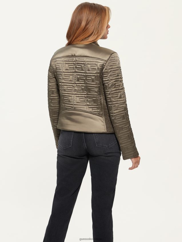 Guess marine vattert jakke desert green multi ørkengrønn multi kvinner F0LJ809774