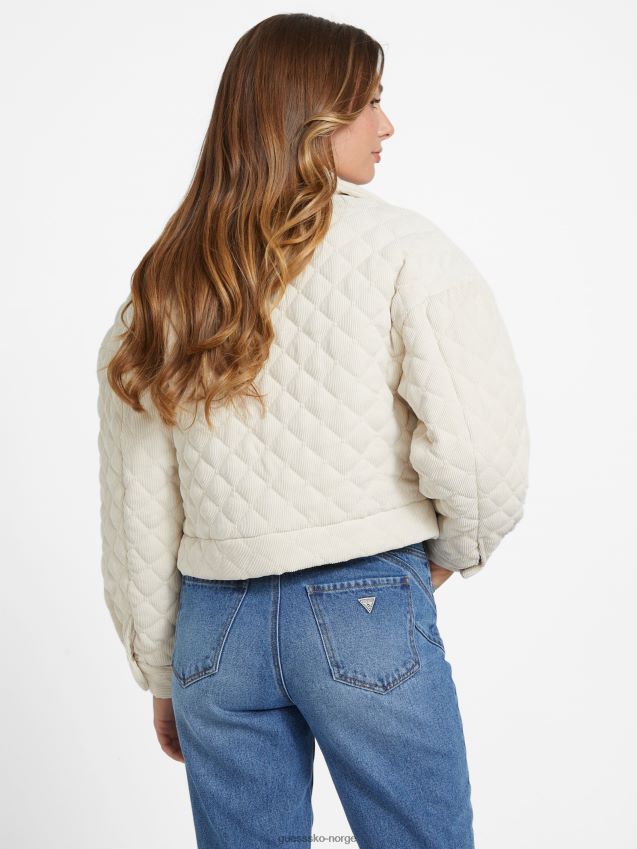 Guess naja vattert cordfløyeljakke vaniljeblush vanilje blush kvinner F0LJ806966