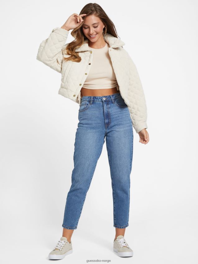 Guess naja vattert cordfløyeljakke vaniljeblush vanilje blush kvinner F0LJ806966