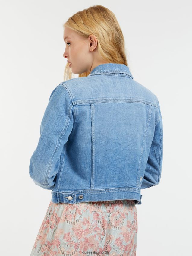 Guess normal passform denim blå jakke blå kvinner F0LJ802933