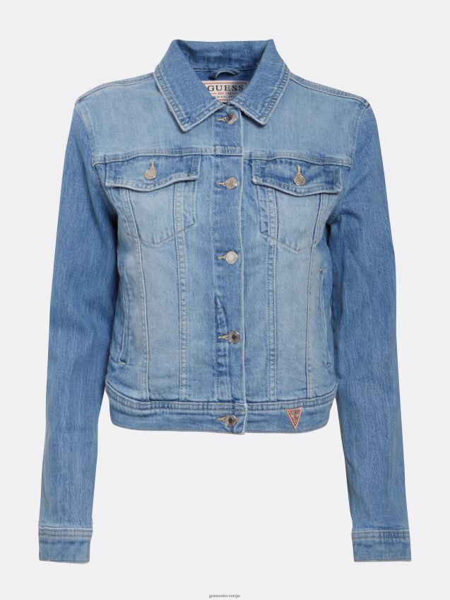 Guess normal passform denim blå jakke blå kvinner F0LJ802933