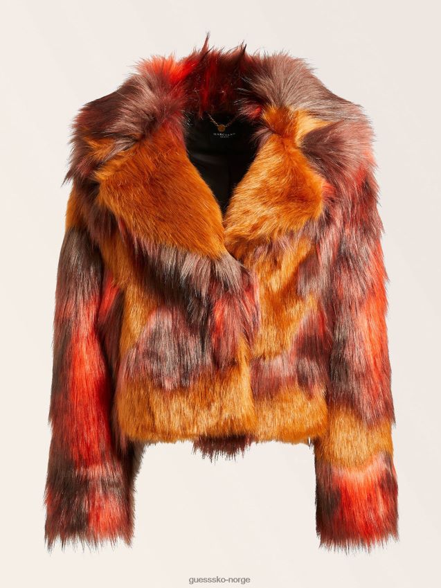 Guess oransje marciano jakke i fuskepels oransje kvinner F0LJ803621