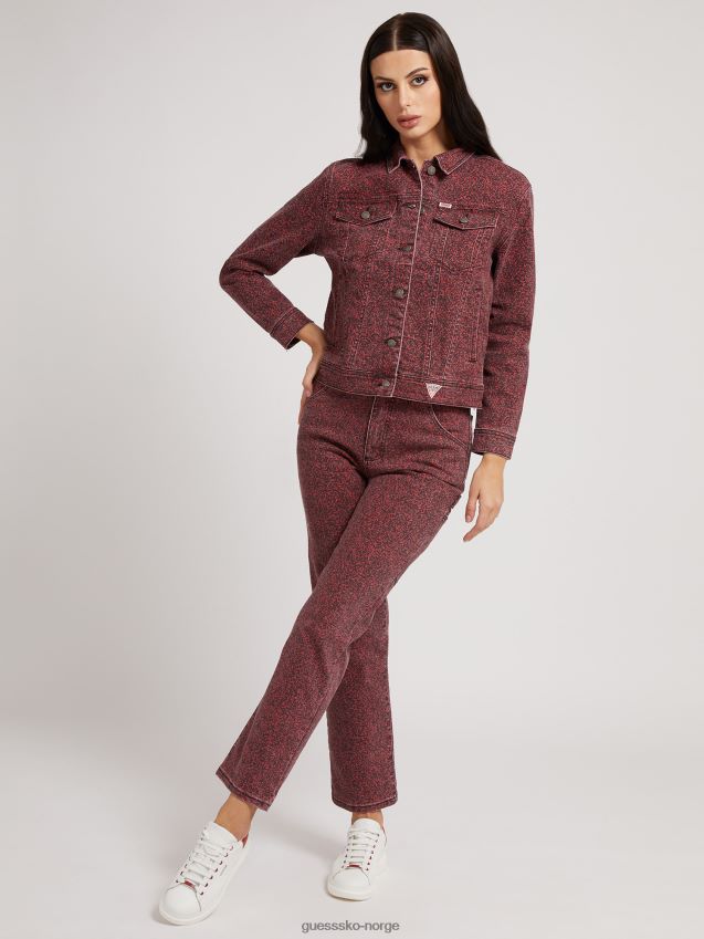 Guess rød denimjakke med normal passform rød kvinner F0LJ806421