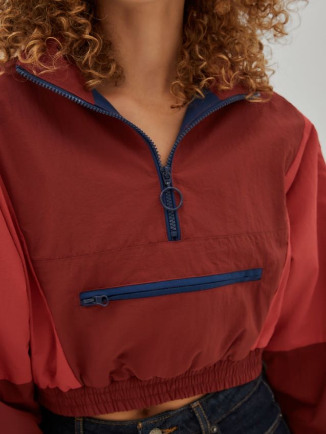 Guess rød flerfarget blokkjakke rød multi kvinner F0LJ806461