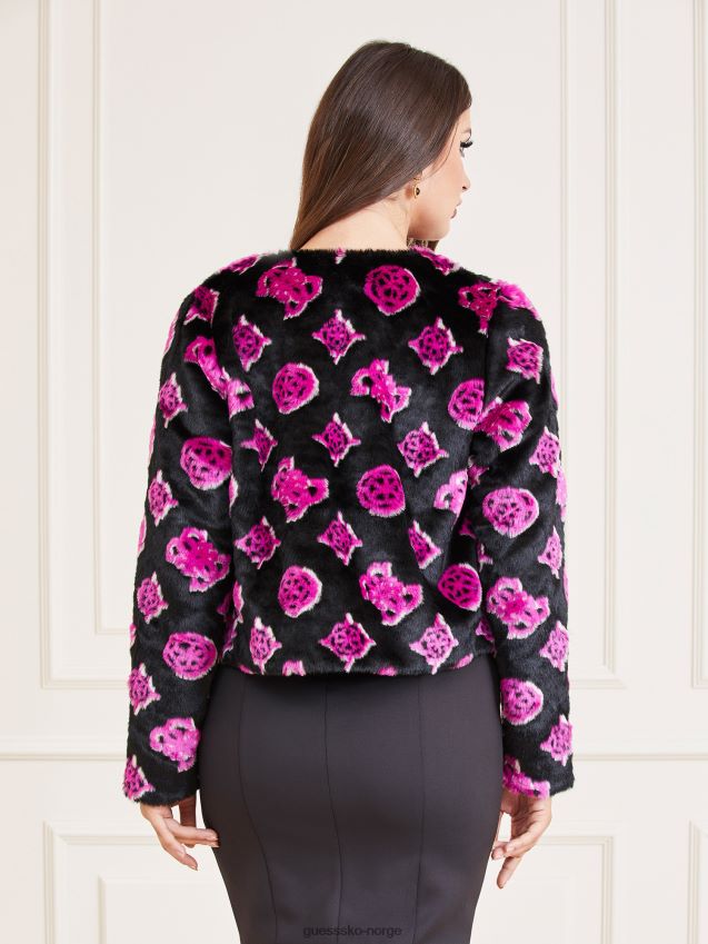 Guess rosa kort jakke i fuskepels rosa kvinner F0LJ803899