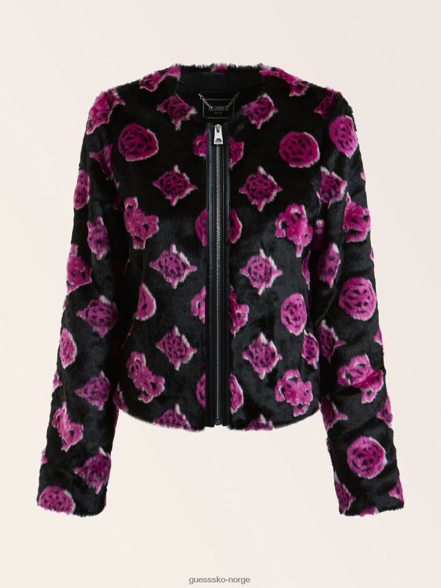 Guess rosa kort jakke i fuskepels rosa kvinner F0LJ803899