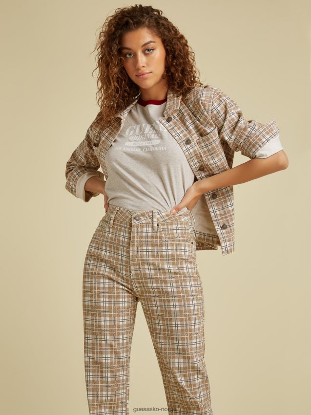 Guess rutete jakke brun brun kvinner F0LJ806434