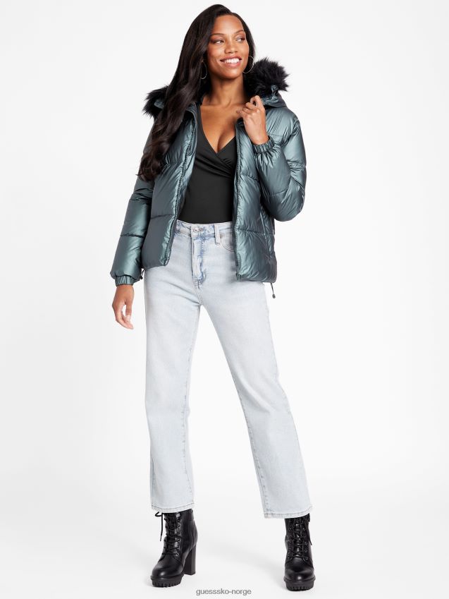 Guess saturn forest sara pufferjakke saturn skog kvinner F0LJ806885