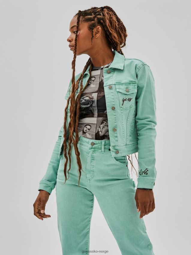 Guess slim denim jakke blå blå kvinner F0LJ806376