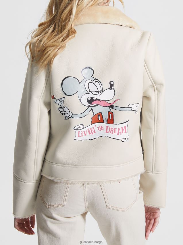 Guess smart stone denise motojakke i imitert skinn smart stein kvinner F0LJ809868