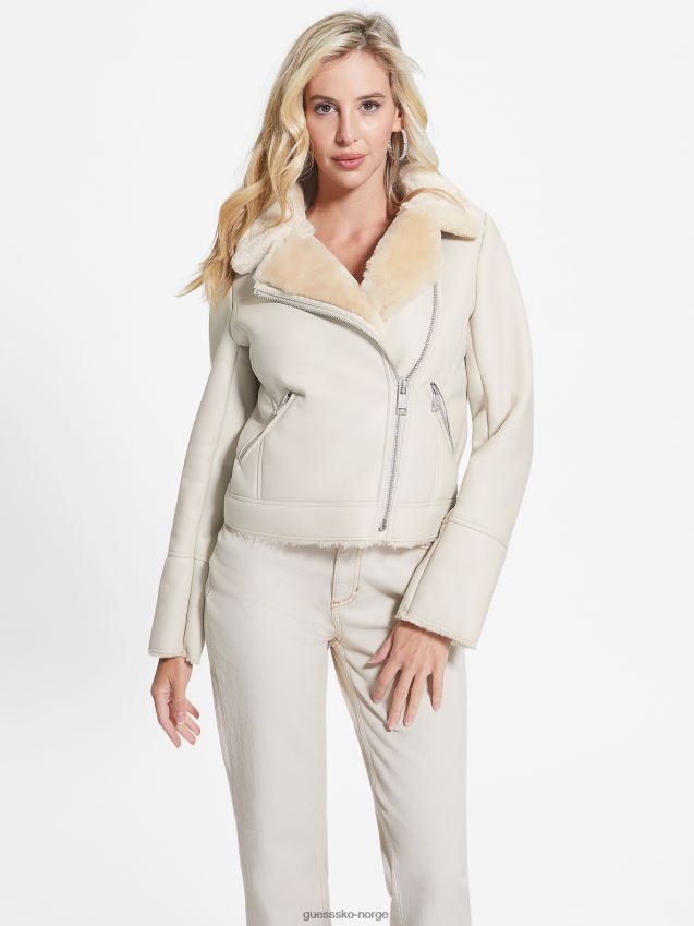 Guess smart stone denise motojakke i imitert skinn smart stein kvinner F0LJ809868