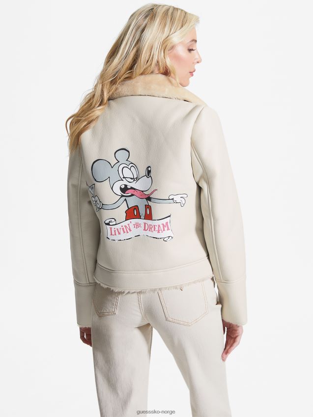 Guess smart stone denise motojakke i imitert skinn smart stein kvinner F0LJ809868