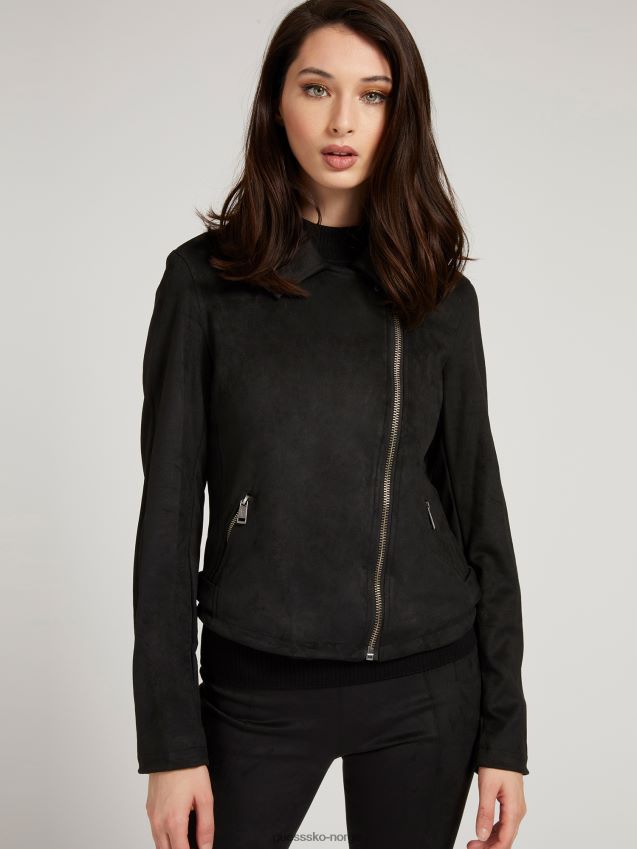 Guess svart jakke i imitert skinn svart kvinner F0LJ805967