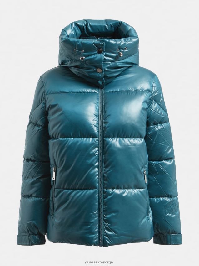 Guess vattert dunjakke med grønn hette grønn kvinner F0LJ803718