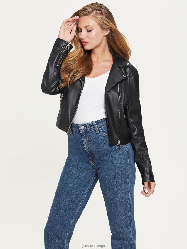 Guess venom cropped moto jakke jet black multi jet black multi kvinner F0LJ809879