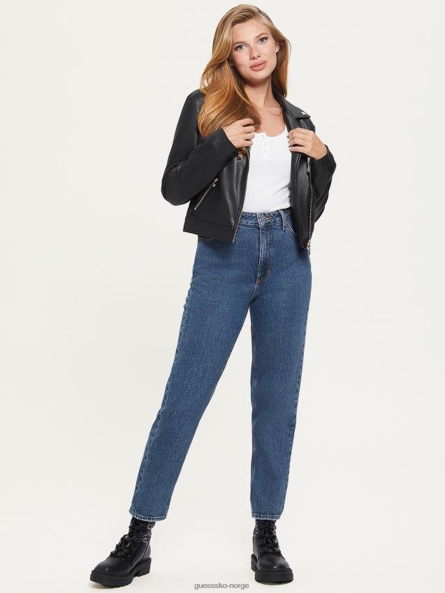 Guess venom cropped moto jakke jet black multi jet black multi kvinner F0LJ809879